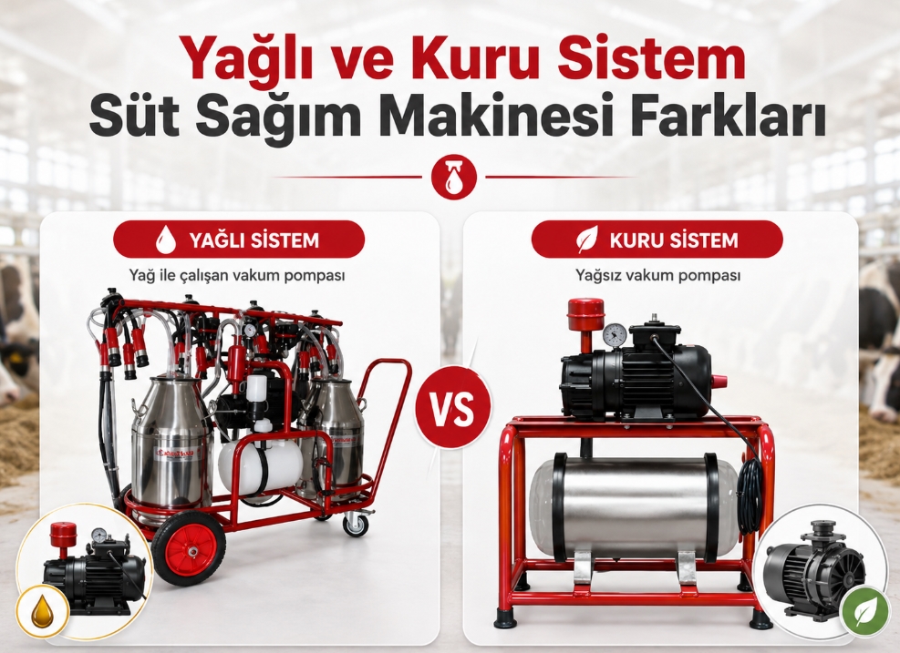 Yağlı ve Kuru Sistem Süt Sağım Makinesi Arasındaki Fark Nedir?