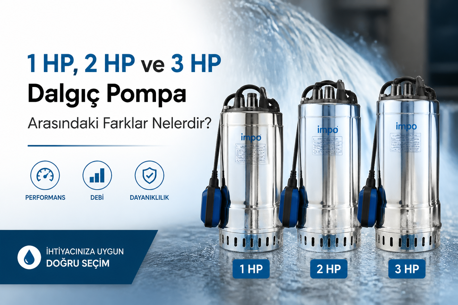 1 HP, 2 HP ve 3 HP Dalgıç Pompa Arasındaki Farklar Nelerdir?