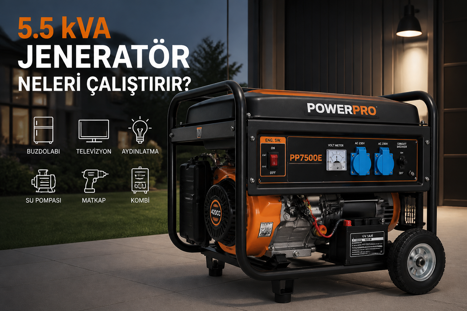 5.5 kVA Jeneratör Neleri Çalıştırır?